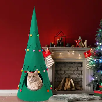Pet Mačka, Pes, Dom, Vianočný Stromček, Tvar Mačky Hniezdo Teplé Spanie Posteľ Pet Teepee Pre Home Decor