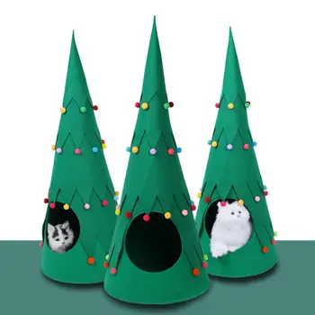 Pet Mačka, Pes, Dom, Vianočný Stromček, Tvar Mačky Hniezdo Teplé Spanie Posteľ Pet Teepee Pre Home Decor