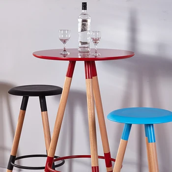 Nordic Bar Stôl a bar stoličky čajovni Malý Okrúhly Stôl Bar Vysokých Stôl Konferenčný Stolík z masívu módne barové vysoká stolička