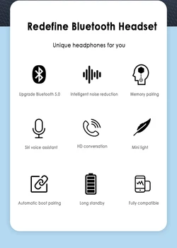 5.0 Bluetooth Bezdrôtové Slúchadlá Touch Ovládania Nepremokavé Bluetooth Slúchadlá 9D Stereo Hudobné Slúchadlá Slúchadlá 2020 Nové