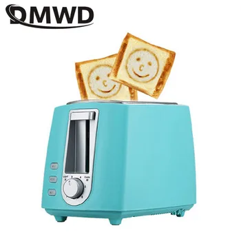 DWMD Nerezová oceľ Elektrické Hriankovač Domácnosti Automatické Pečenie Chleba Maker Raňajky Stroj Toast Sandwich Gril Rúra 2 Plátok