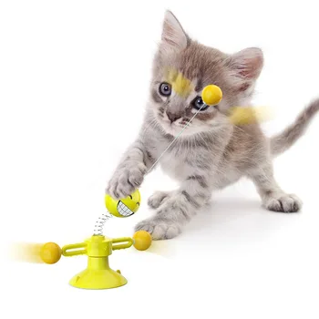 Vtipné Mačku Hračka Pet Veterný Mlyn Prenosné Interative Hračky Puzzle Školenia