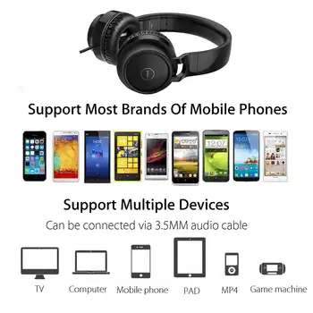 Skladacia Káblové Slúchadlá Over-ear Stereo Basy, S Mikrofónom Pre Mobilný Telefón, PC pre Xiao