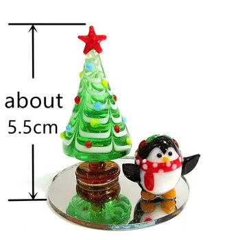 Miniatúrne Vianočné Snehuliak Sklo Art Craft Ornament Roztomilý Živé Figúrky Dovolenku Darčeky Pre Deti Domov Plochy Dekor Príslušenstvo