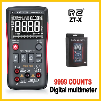 True-RMS AUTO Rozsah Digitálny Multimeter AC/DC Voltmeter Ammeter 9999 počíta NCV PODRŽTE LCD podsvietenie displeja ZT-X