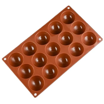 15 dutiny 3D Semi Gule Pol Kola Silikónové Pečenie Cukroví Formy Cookie Čokoládový Muffin Teacake Fondant Zásobník