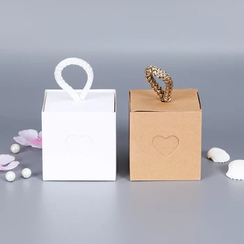 10pcs Candy Box Nové Plavidlá Papier Srdce-k-srdcu Svadobné Prospech Darčekové Krabice Koláč Strany Tašky Eco Friendly Kraft Balenie