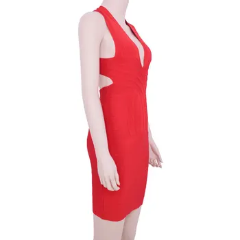 OBVÄZ Celebrity Red Obväz Šaty Otvorte Zadný Ženy Butiky s uväzovaním za Sexy Mini Bodycon Šaty Clubwear Strany Vestidos
