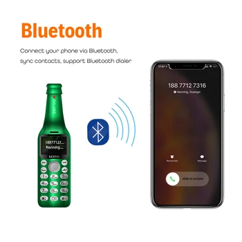 SERVO fľaša Vína mini telefón V8 bluetooth Komunikátor HD Telefón magic voice jedným z kľúčových rekordér malých mobilný telefón, ruský jazyk