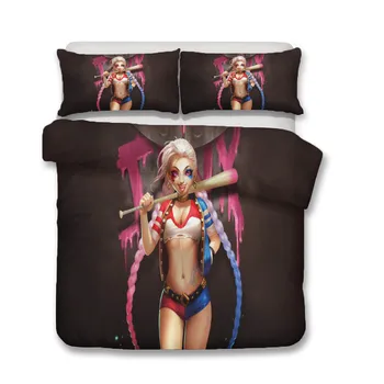 A posteľná bielizeň Nastaviť 3D Vytlačené Perinu Posteľ Nastaviť Samovražedné Komando Harley Quinn bytového Textilu Obliečky s obliečka na Vankúš #FPHL01