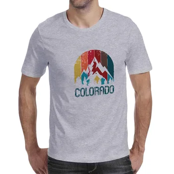 Príležitostné Tlače T-shirt Mužov Letné Módy Krátky Rukáv O-krku Základné Víkend Streetwear Šport Colorado Kawaii Grafické T Košele Muž
