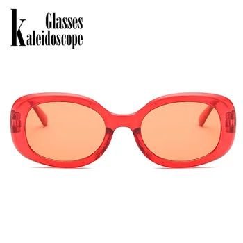 Vintage módne slnečné Okuliare Ženy Oválne, Luxusné Značky Dizajnér Retro Červené Slnečné Okuliare Zrkadlo Slnečné Mužov odtiene gafas de sol UV400