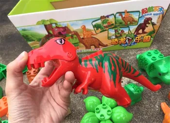 40 Ks/Veľa Dinosaur World Stavebné Bloky Sady Zvierat Jurský Dinosaur World Model hračky Tehál Duploe S Originál Krabici