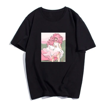 Steven Vesmíru Rose Quartz Vtipné Tričko Ženy Muži Harajuku Print T Shirt O Bežné Krku Tričko Top Muž