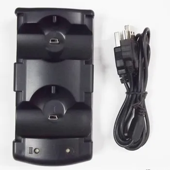 2v1 USB Dual Double Nabíjacej Stanice, Nabíjací Stojan Dock pre PS3 Move Controller Hot
