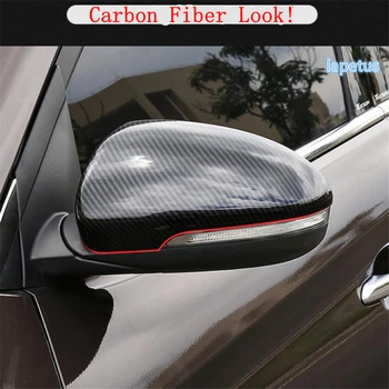 Lapetus Strane Dverí, Spätné Zrkadlá Dekorácie Rám, Kryt Výbava vhodné Na Hyundai Tucson 2016 - 2020 ABS Chrome / Carbon Fiber Vzhľad