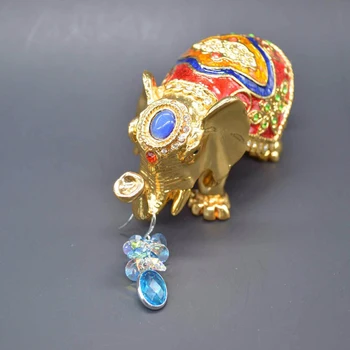 QIFU Cute Elephant Šperky Trinket Políčok pre Domáce Dekorácie Matky Dní dary