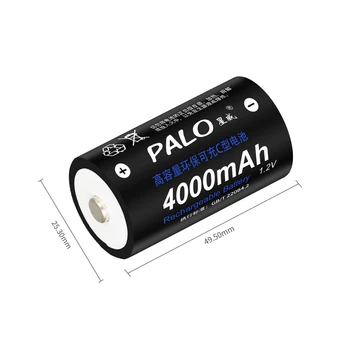 PALO 1-8pcs C veľkosť nabíjateľné batérie typu C 1.2 V 4000mAh NI-MH nimh, ni mh s vysokou kapacitou aktuálne nabíjateľné batérie