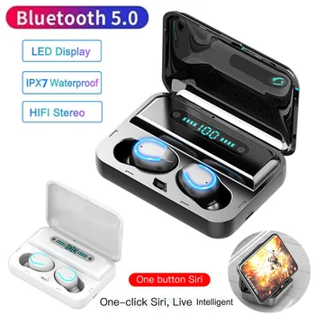 F9 F9-5 F9-9 F9-01 Bluetooth 5.0 Slúchadlá TWS Bezdrôtové LED Digitálny Displej Slúchadlá Nepremokavé 8D 9D Dotknite sa Tlačidla Stereo Headset