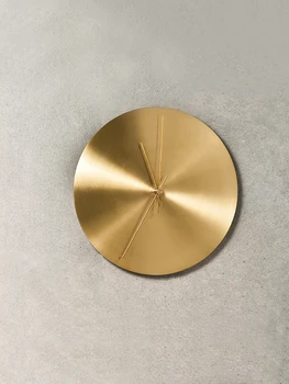 Nordic luxusné nástenné hodiny tichý Obývacia Izba Zlato okrúhle Kovové nástenné hodiny tvorivé wandklok goud Štýlový Dom Dekor Interiéru MM60WC