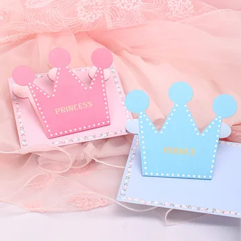 10pcs Koruny Dizajn Princezná, Princ Papier Karty, Pozvánky, Pohľadnice Baby Sprcha Deti Narodeninovej Party Dodávky Svadobná Výzdoba