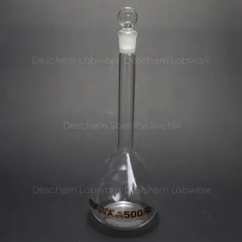 500 ml,Laboratórne Sklo Objemová Banky W/Zátka,Objemová-Fľaše,Chémia Glasswar