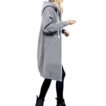 Nové 2020 Móda Jeseň Zimný Kabát Ženy s Kapucňou Bežné Dlhý Zips Bundy Mikiny Mikina Plus Veľkosť Outwear Kabát 5XL SS169