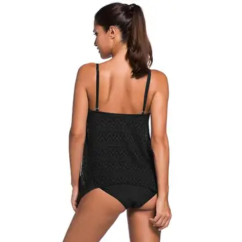 Oka Hornej Sexy Plavky Plus Veľkosť 3XL Dve Kus Bikini Set Plavky Solid Black Brazílske Plavky plážové oblečenie Horúci Prameň Kúpajúcich