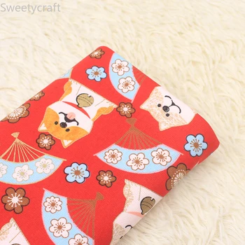 110*45 cm Japonský Shiba Inu ventilátor samoopaľovacie vytlačené textílie, bavlnená posteľná bielizeň dávnych handričkou Ručné Šitie Patchwork Gauč Vak Materiál