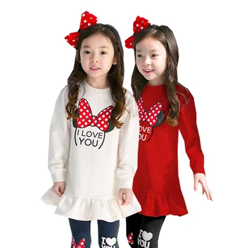 Dievčatá Oblečenie Karikatúra Tlače Dlhým rukávom T-shirt Legíny Dvoch-dielny Fashion Sportswear 3-8 Y Deťom Kvalitné Oblečenie Hot Predaj