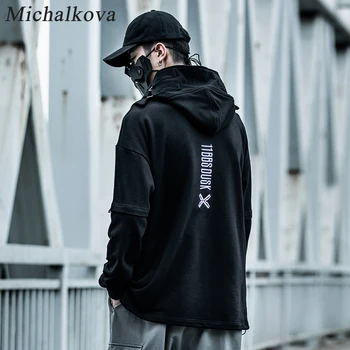 Michalkova 2020SS muži/ženy Výsadkár taktiky Harajuku Ryby úst High Street hoodie Výšivky Hip hop Bežné Bavlna Pulóver