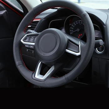 Auto Detektor Stick ABS Chrome Volant Interiér Auta Trim, Čítanie Rám Pre 2017 2018 Mazda 2 Demio / M3 Axela / M6 Atenza