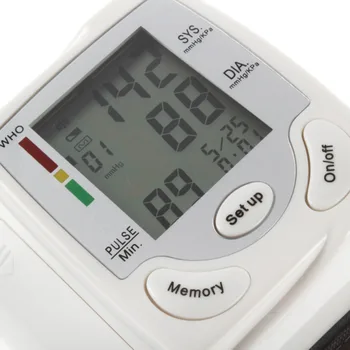 Starostlivosť o zdravie Monitor Automatické Digitálne LCD Displej Zápästie Krvný Tlak Monitor Srdcového Rytmu Hodnotiť Merač Pulzu Meranie Bieleho Vykonávať