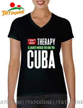 Tatooine, nepotrebujem terapia som stačí ísť na Kubu T shirt muži ženy Havana Kuba Cestovné T-tričko V-neck Kubánskej Pride Tee Topy