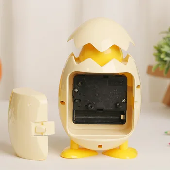 Budík Študent Deti Spálňa Cartoon Egg Shell Káčatko vysoká Štúdia Ploche Dekorácie Quartz Plastové Stôl Hodiny