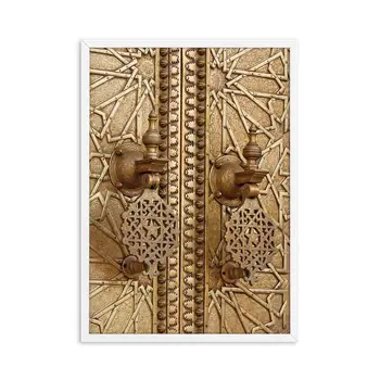 Maroko Dvere, Steny Umelecké Plátno Na Maľovanie Zlato Architektúry Nordic Plagát Na Stenu Obrázky Pre Obývacia Izba Dekoratívne Bez Rámu