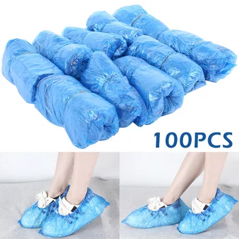 Hot predaj modrý plast jednorazové nohy kryt vonkajší vode a vlhkosti-dôkaz prachotesný obuvi kryt hrubé a opotrebovaniu