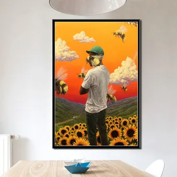Tyler Tvorca Flower Boy Band Hip Hop Rapper Star Plátno Maľovaní Plagátov Vytlačí na Stenu Umenia pre Obývacia Izba Domova Cuadros