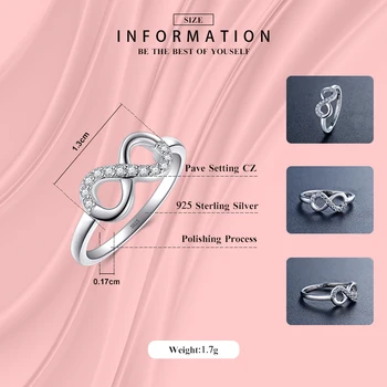 Do roku 2018 Predaj na Tuhé 925 Sterling Silver Šperky stanoviť Jasné CZ Nekonečnej Lásky Krúžok Romantický Stud Náušnice Módny Náhrdelník Reťazca