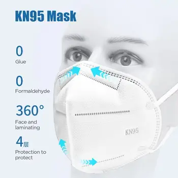 50PCS FFP2 KN95 Filtrovanie Tváre pleťové Masky Prachotesný Bezpečnosti Netkaných Strmeň Jednorazové KN95 Kryt Úst Maska proti Prachu