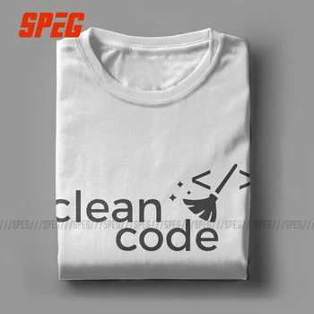 Čistý Kód T-Shirt Mužov Zábavné Programátor Dary, Zábava Bavlna Tee Tričko Kolo Golier, Krátky Rukáv T Shirt 4XL 5XL 6XL Topy