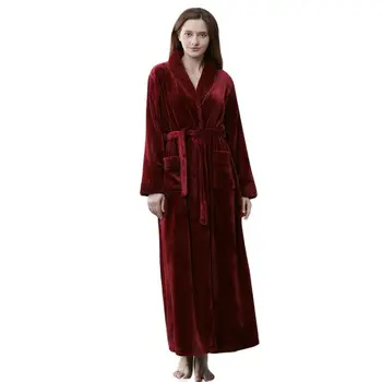 ženy nightgowns sleepwear rúcha Župan jeseň a v zime pyžamo pribrala predĺžil flanelové Dámy Femme žena 2020
