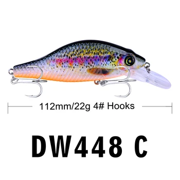 PROBEROS Minnow Láka rybárske náčinie 6 farieb Rybárske návnady 22g-0.78 oz/11,2 cm-4.4