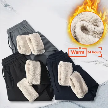 Muži Vonkajšie Zimné Thermal Fleece Nohavice Udržať V Teple Anti-Pot Voľné Veľké Veľkosť Nohavice Lezenie, Kempovanie Lyžovanie Športové Nohavice