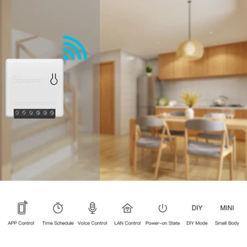 SONOFF MINI Smart Panel 433MHz Diaľkový ovládač DIY Domáce Automatizácie Smart Switch Pracovať S Alexa Domovská stránka Google
