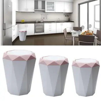 Nordic Štýl Klapka Typ Koša Inovatívne Diamond Tvar Koša pre Kuchyňa Obývacia Izba Kúpeľňa Home Office