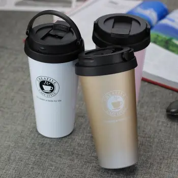Nové 500 ML Kávy Termosky Pohár Termohrnček z Nehrdzavejúcej Ocele, vákuové fľaše Thermoses Zapečatené Termo hrnček na Auto Moja Fľaša na Vodu
