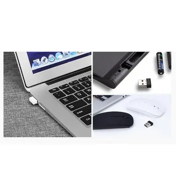 2.4 G Slim Optická Bezdrôtová Klávesnica a Ultra-Tenké Myši Myši USB Prijímač Combo Kit pre MAC, PC Počítač