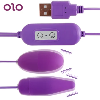 OLO Dospelých Produkt Sexuálne hračky pre ženy, ženské Dildo realistického 2 Tvarov Vibračné Vajíčka 12 Frekvencia USB Vibrátory Multispeed