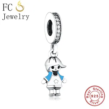 FC Šperky Nosenie Pôvodnej Značky Kúzlo Náramok 925 Silver Robot Chlapec, Dievča, Sestra, Najlepší Priateľ Perličiek Prívesok Rodinu Navždy Berloque